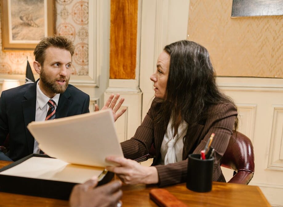 A Lawyer and Client Talking Together